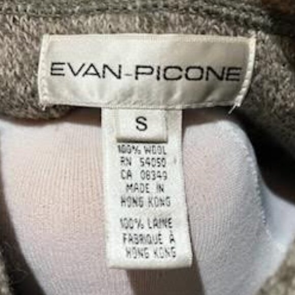 Evan Picone Wool Cardigan Sz Small Gray Long Sleeve Button Down Casual - Picture 2 of 8